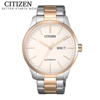 Đồng hồ nam citizen automatic dây thép không gỉ nh8356-87a - mặt trắng