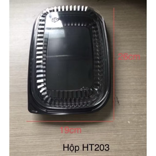 50 cái hộp nhựa đế đen + nắp pet HT203