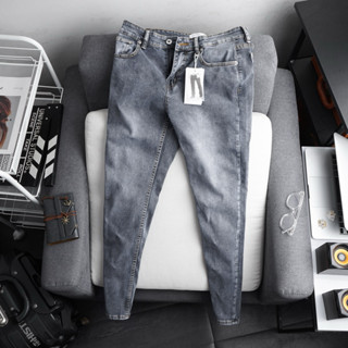 Quần jean bò nam màu xám khói slimfit hàng xuất xịn co giãn