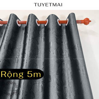  TM03 Size lớn - Rèm cửa đẹp trang trí phòng - Màu xám ghi 