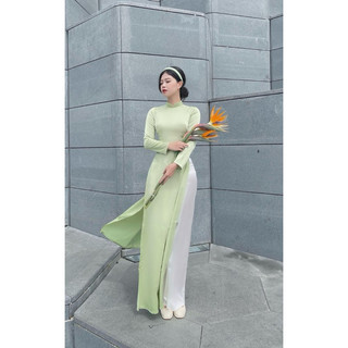 Set vải áo dài lụa ngọc ánh trăng