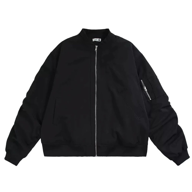 Áo Khoác Bomber. Áo Bomber Jacket Tay Nhún Nam Nữ - Áo Bomber Jacket Dù 2 Lớp Dày Dặn Form Rộng Xiêu