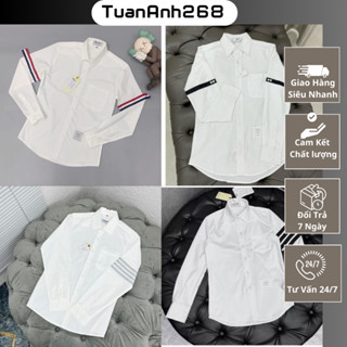 Áo Sơ Mi Màu Trắng Nam Nữ Dài Tay Vải Cotton Lụa Cao Cấp Mẫu Hot Trend 2023