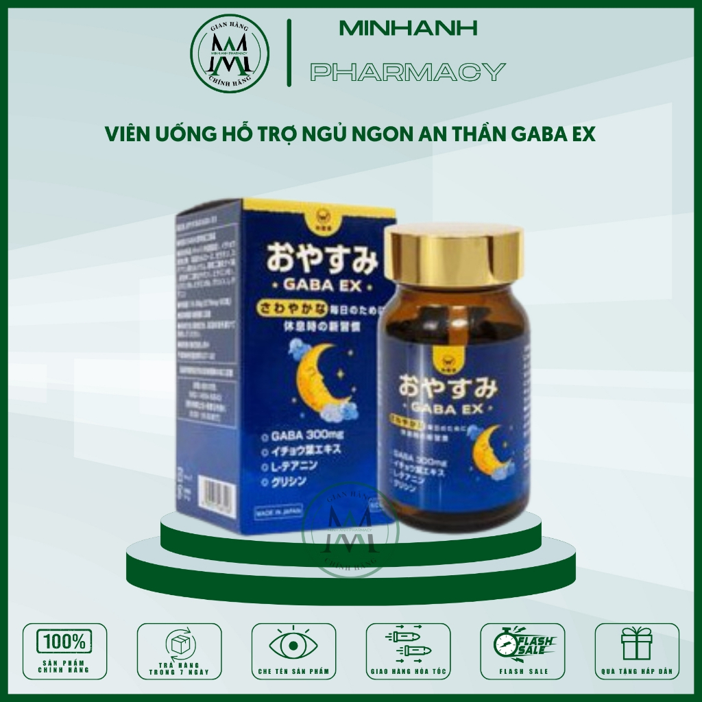 Viên Uống Giúp Ngủ Ngon An Thần Gaba Ex Nhật Bản Hộp 60 Viên