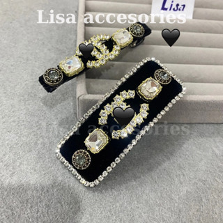 Kẹp tóc mái nhung đen, kẹp tóc mỏ vịt đính đá Lisa, kẹp tóc mái dễ thương phong cách hàn quốc 13A