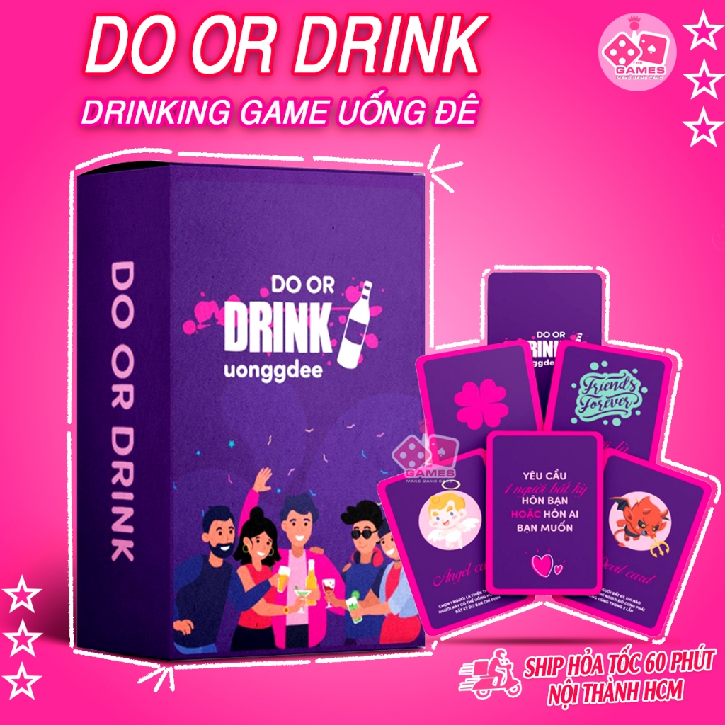 Bộ bài Uống Đê "Do or Drink" Drinking game uống rượu cho nhóm bạn, cặp đôi trong bữa nhậu