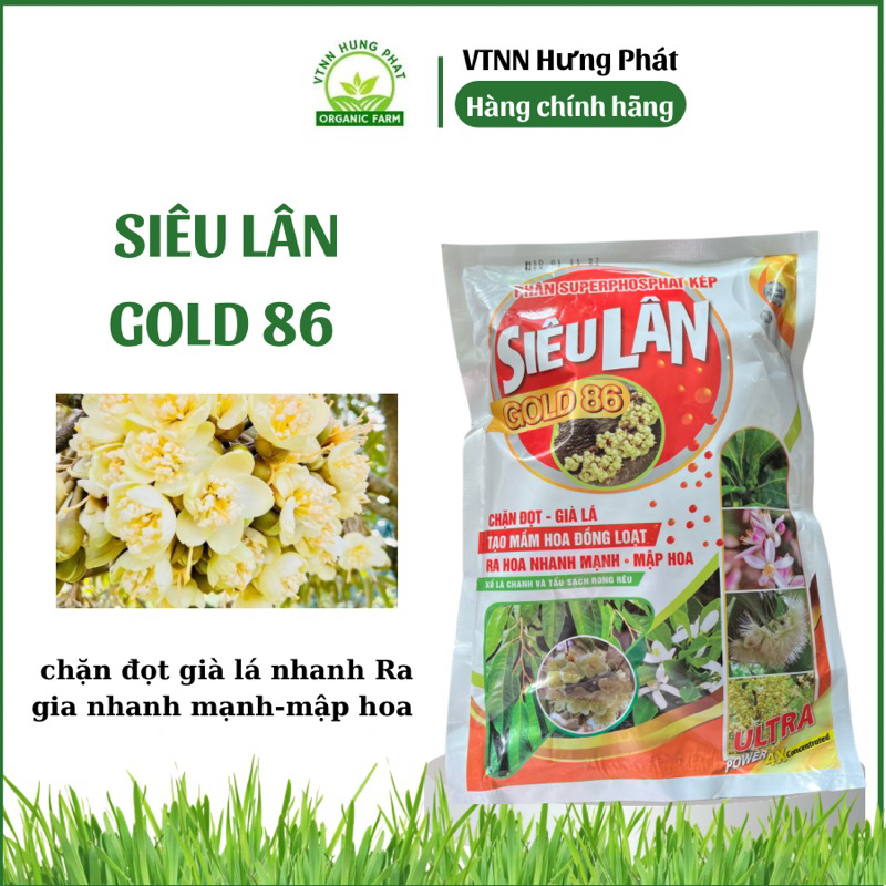Siêu lân GOLD 86 gói 1 Kg, siêu tạo mầm hoa, kích bông đồng loạt, kích thích ra hoa trái vụ, phân bó