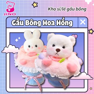 Gấu Bông Teddy Hoa Hồng Set Quà Tặng Bó Hoa Gấu Bông Lena Dâu Lotso Thỏ Cao Cấp Tặng Người Yêu Bạn 2 trong 1