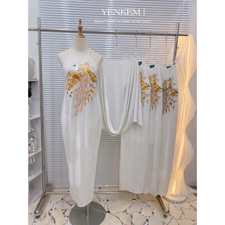 Váy nhung the yếm thêu xinh mê