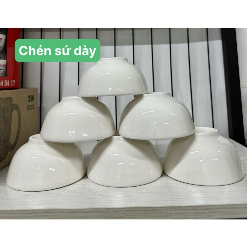 combo 10 chén sứ, 5 chén sứ trắng ăn cơm 11cm