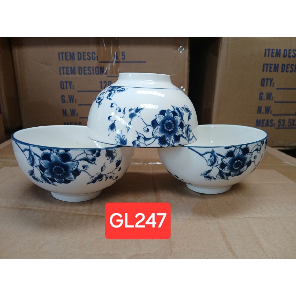 combo 10 chén,5 chén sứ ăn cơm sứ hoa văn  chén sứ hoa văn GL247