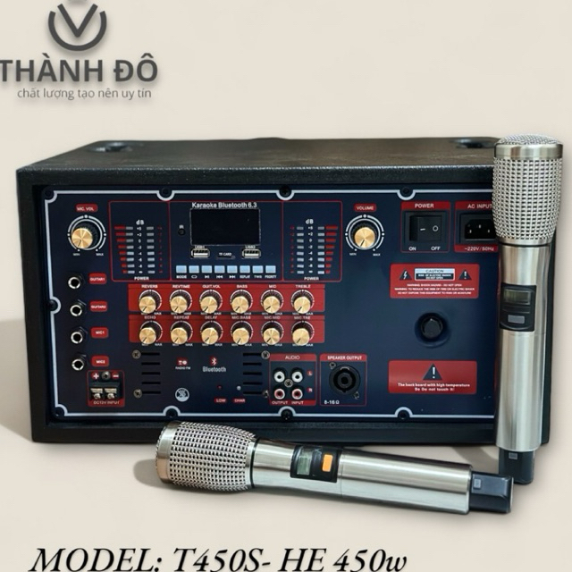 sản phẩm âmly bo mạch  loa kéo model: T450s-HE450w