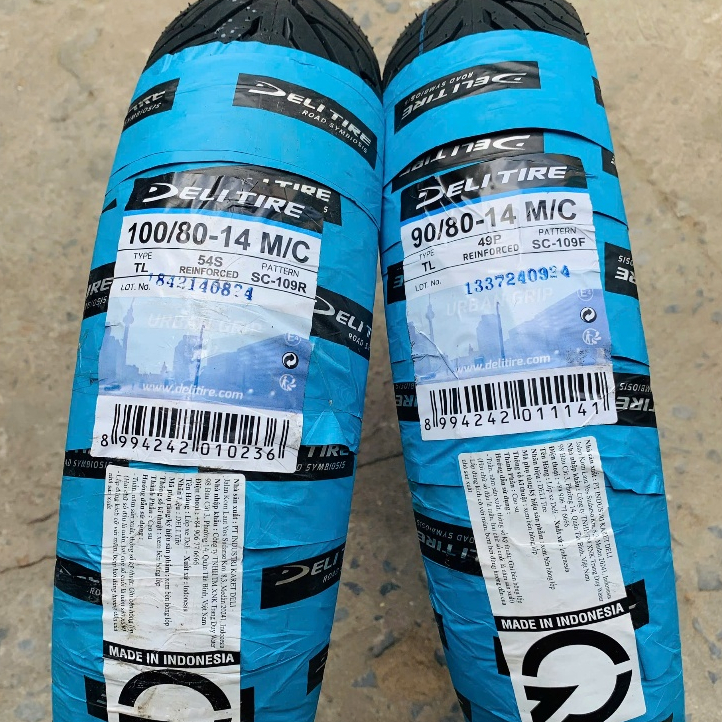 (90/80-14 & 100/80-14) Vỏ Deli Tire size 90/80-14 và 100/80-14 cho Air Blade, Vario, Click Thái - Ma