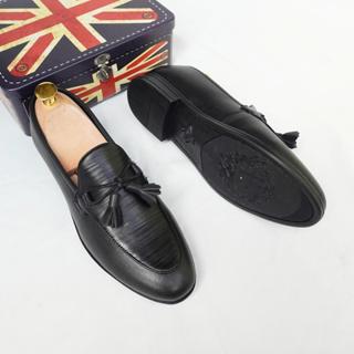 Giày lười nam da xít mềm chống nhăn, đế cao su ,2 màu nâu ,đen , khâu đế chắc chắn