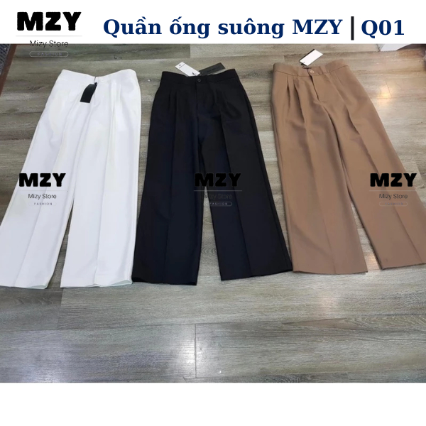 Quần dài ống suông MZY - Q01, dài 100cm, chất vải Gold Hàn cao cấp.