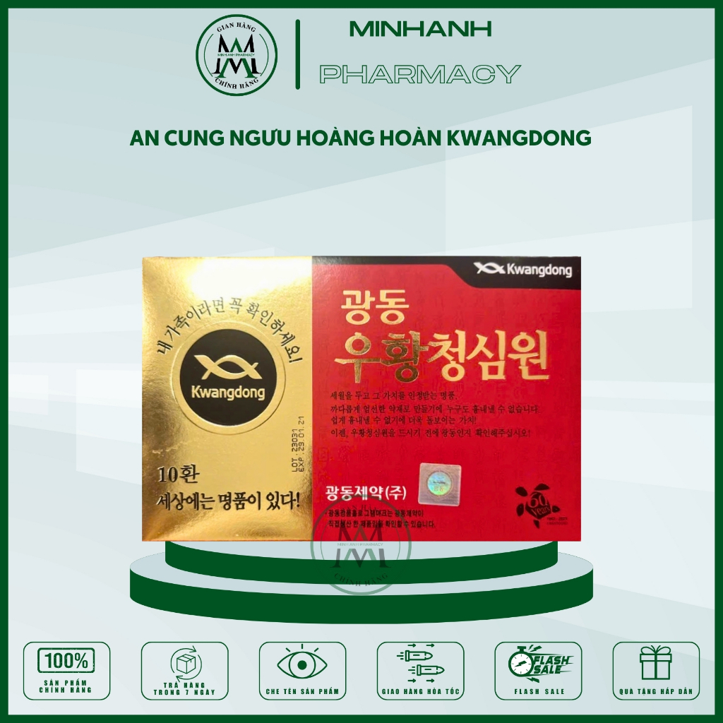 An Cung Ngưu Hoàng Hoàn tổ kén Kwang Dong Hàn Quốc hộp đỏ loại cao cấp nhất