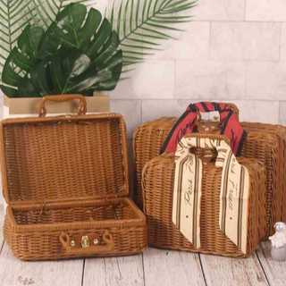 Vali giả mây, vali đựng đồ retro - Hộp quà tặng cổ điển, hộp đựng quà tặng, hộp mây, hộp quà giáng sinh