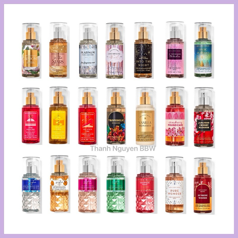 🌸 BODY MIST TRAVEL SIZE Bath & Body Works 75ml