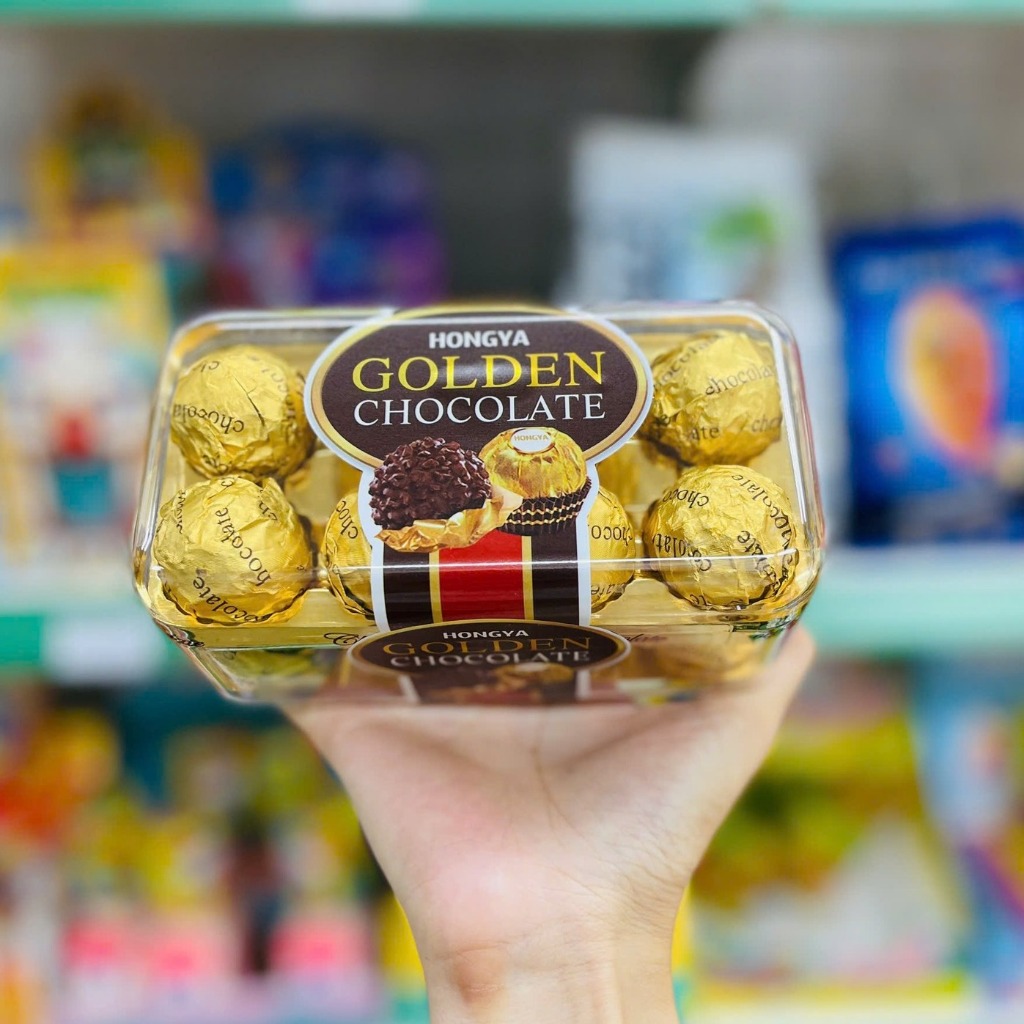 Socola Hongya Golden Chocolate - Hộp Mica 16 Viên 168 gram