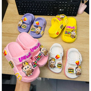 MUA GIÀY TẶNG DÉP THỎ LABUBU - Dép bánh mì siêu nhẹ cho bé gái đế cao 4cm điệu tết siêu đẹp