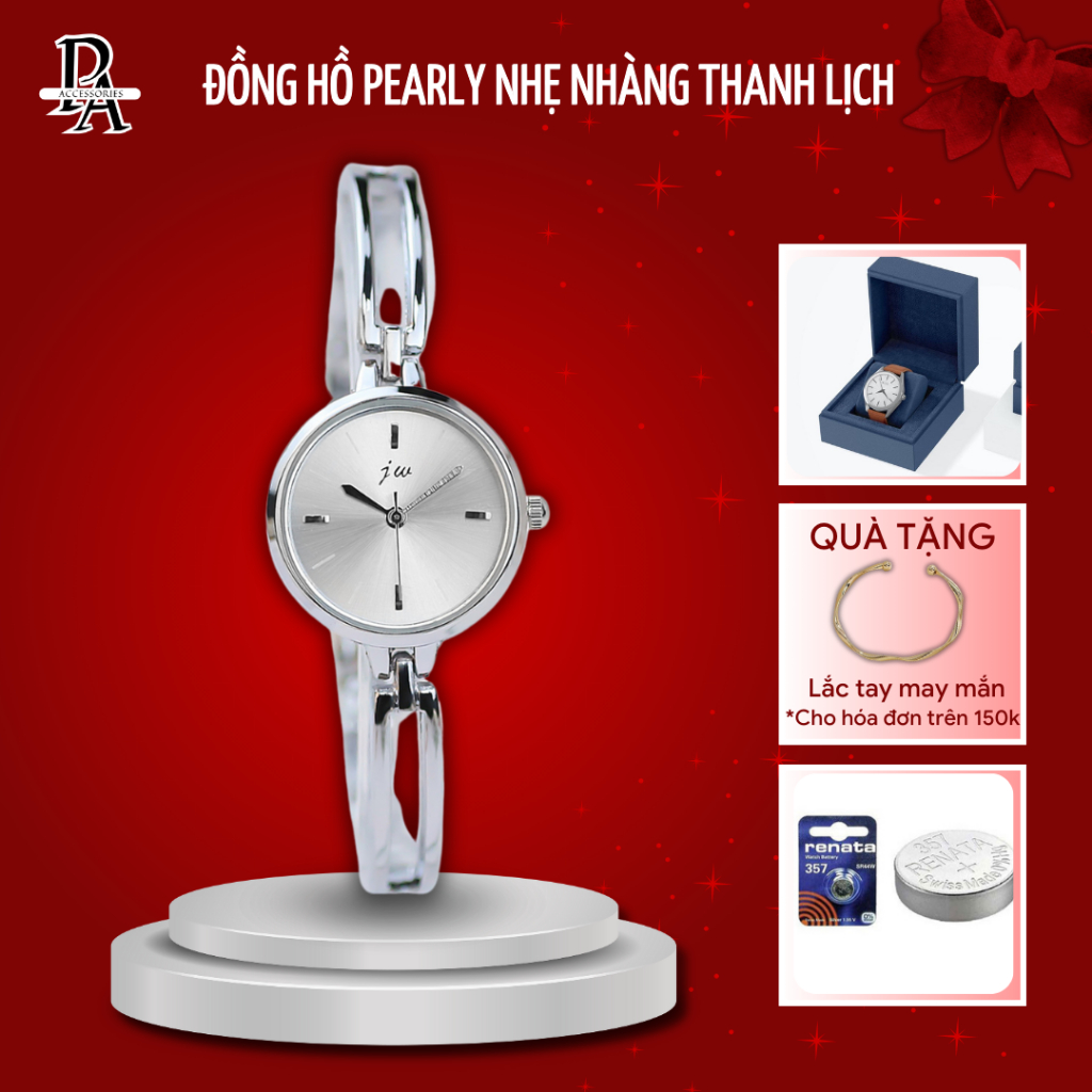 Đồng hồ nữ JW thiết kế dây chuyền kim loại sang chảnh thanh lịch dành cho nữ