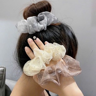 Dây Buộc Tóc Scrunchies Nhỏ Voan Ánh Đính Hạt Lấp Lánh Thanh Lịch Tiểu Thư Cho Nữ Điệu Đà SC26