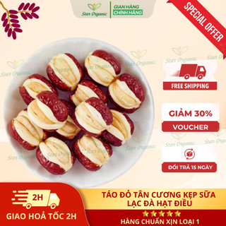 Táo Đỏ Tân Cương Kẹp Sữa Lạc Đà Hạt Điều Loại Ngon Ăn Siêu Cuốn - Ăn Vặt Star Organic