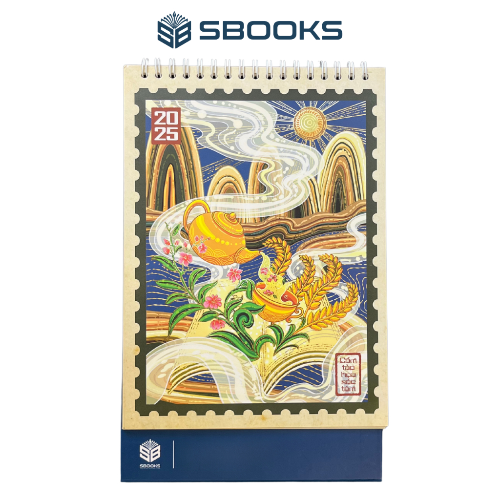 Lịch Lò Xo Để Bàn 2025 ( Có lịch âm) – Họa Tiết Cổ Điển - Khai Tâm Store | Sbooks