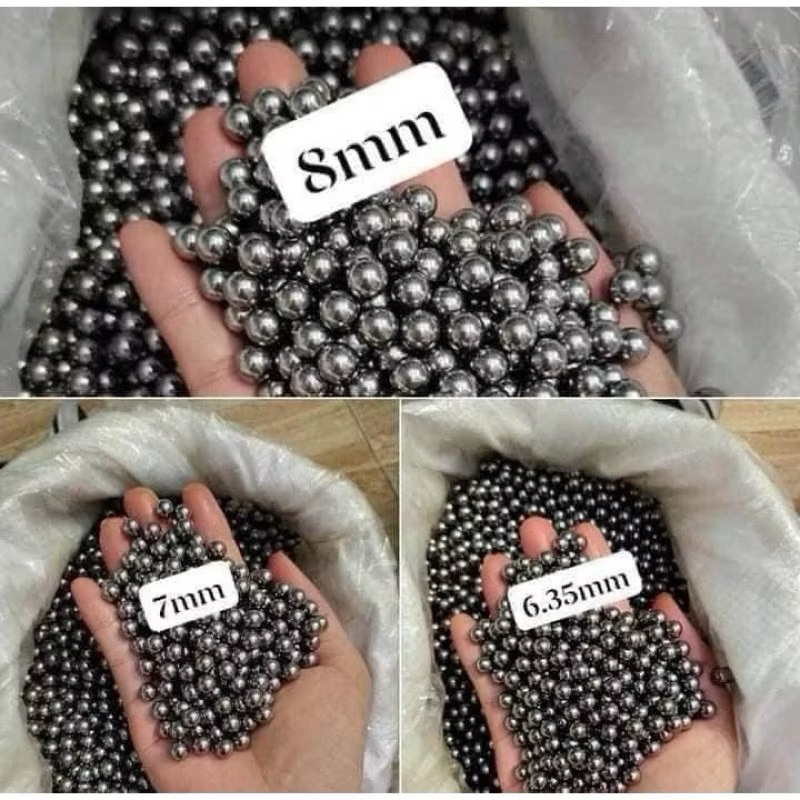 Bi sắt 6.35mm - 7mm - 8mm, 500g - 1kg - 2kg bóng đẹp hàng chuẩn