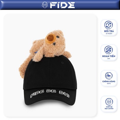 Mũ đính gấu FIDÉ Nón kết thêu FIDÉ unisex chính hãng FIDÉ đính gấu 01 (TẶNG KÈM GẤU)