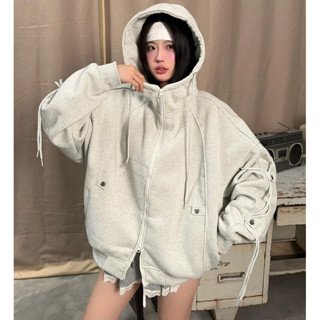 Áo Khoác Zip Cổ Cao Phối Dây YC1996 - áo khoác nỉ dây kéo phối dây