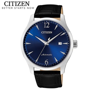 Đồng hồ nam citizen automatic dây da nj0110-18l - mặt xanh