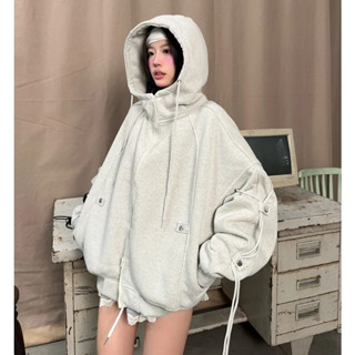 Áo Khoác Zip Cổ Cao Phối Dây Cúc YC1996 - Áo khoác nỉ dây kéo phối cúc bấm cực chất