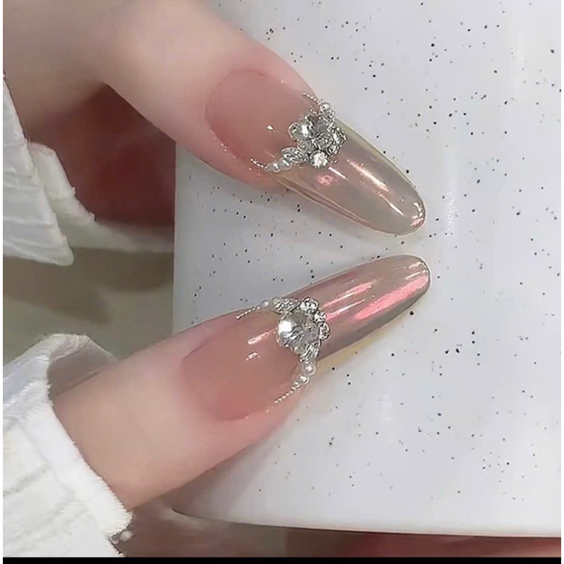 [Giá 2 Cham ] Cham đá hoa trắng trang trí móng tay, chân ( giá 2 Cham ) phụ kiện kèm nail