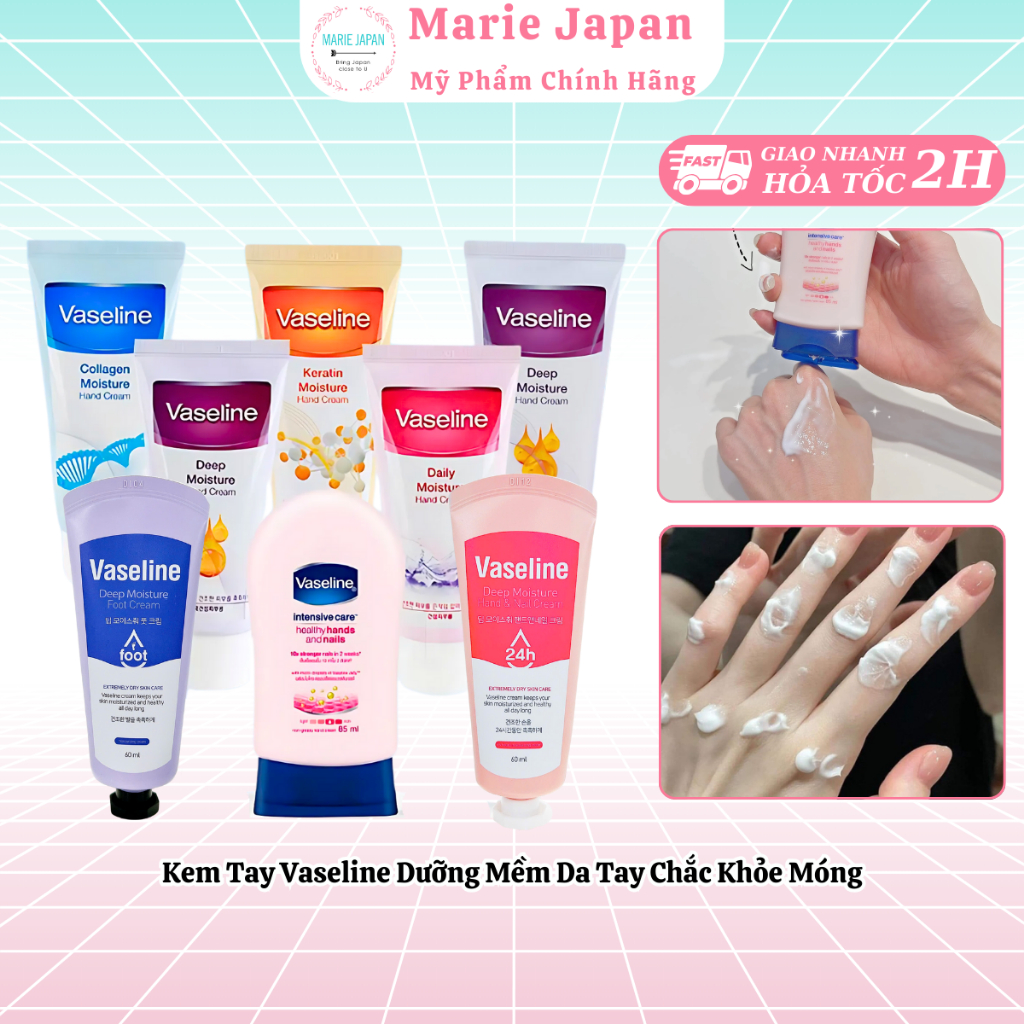 Kem tay Vaseline dưỡng mềm da tay và chắc khỏe móng Healthy Hands Stonger Nails