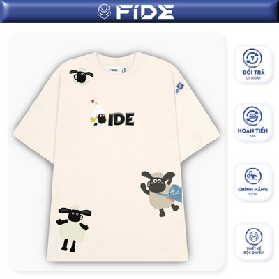 Áo thun FIDE Cừu shaun phông unisex nam nữ form rộng cổ tròn ulzzang SHAUN 03