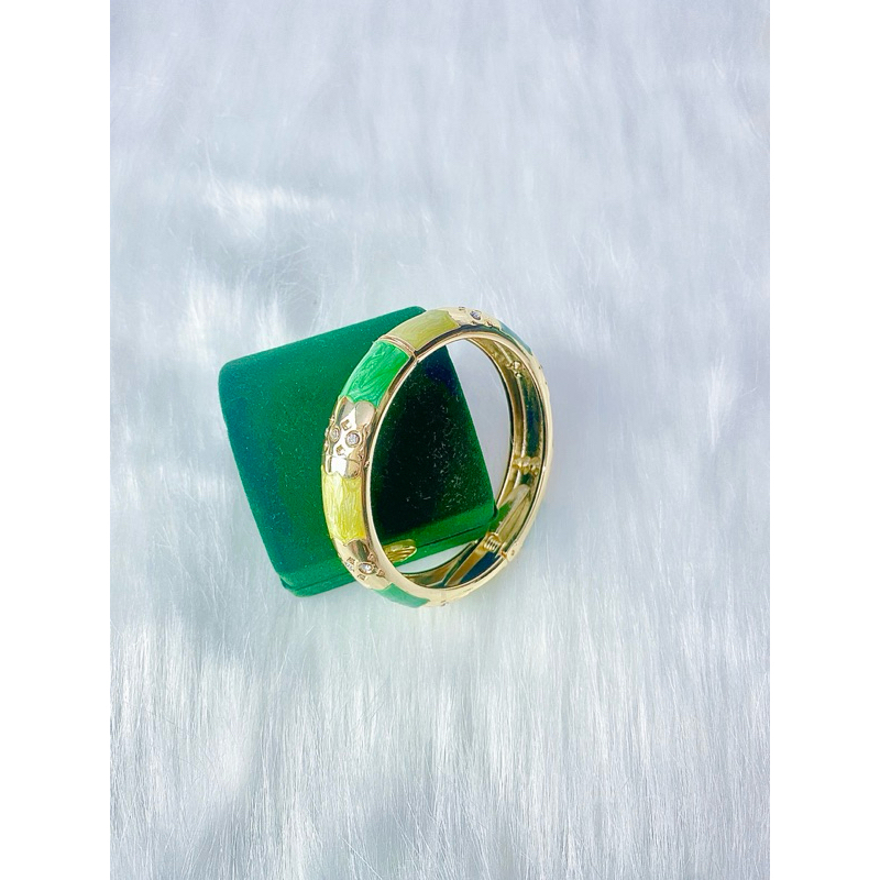 Vòng tay titan, lắc tay titan trang sức màu xanh có khóa mở giành cho nữ hàng cao cấp