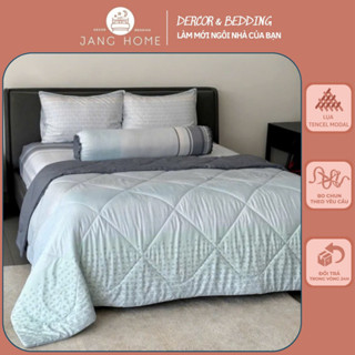 Set chăn ga gối lụa Tencel Microfiber, Bộ 5 món ga gối mền cao cấp không nhăn không xù