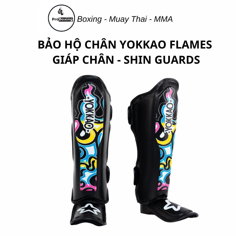 Bảo Hộ Chân YOKKAO Flames Shin Guards - Giáp Chân - Bảo vệ ống đồng YOKKAO