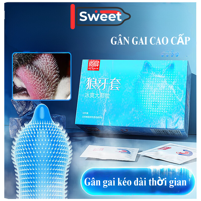 Bao cao su lưỡi mèo hoang gân gai li ti tột đỉnh cao cấp Hộp 10 bcs