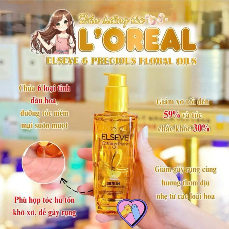 Dầu dưỡng tóc L'Oreal Elseve  Oil Serum Chai Nhỏ Chính Hãng