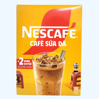 (HSD 28/12/2025) HỘP VÀNG -- NESCAFE 240g / 10 gói -- CÀ PHÊ SỮA ĐÁ HÒA TAN X 2 SÁNH QUYỆN Milk Ice Coffee