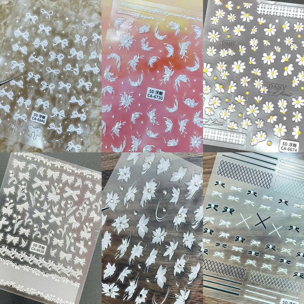  Sticker Nail 5D 3D hình nơ hoa dán móng siêu xinh nhiều mẫu HOT 2024 