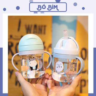 Bình tập hút cho bé chống sặc, bình uống sữa có tay cầm, chịu nhiệt tốt 250ml - Shop Bố Bỉm