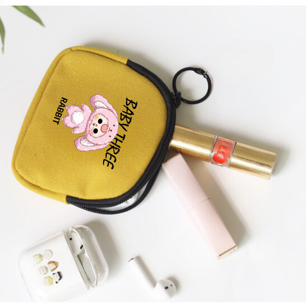 Ví Vải Canvas Mini In Họa Tiết Hoạt Hình Dễ Thương Có Khóa Kéo Đựng Thẻ Son Môi Chìa Khoá Tiện Dụng Cho Nữ | BigBuy360 - bigbuy360.vn