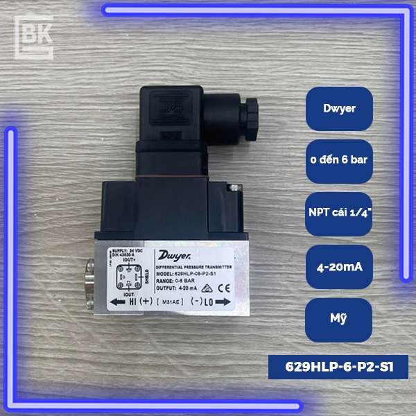 Cảm biến áp suất nước, Dwyer, 629HLP-6-P2-S1