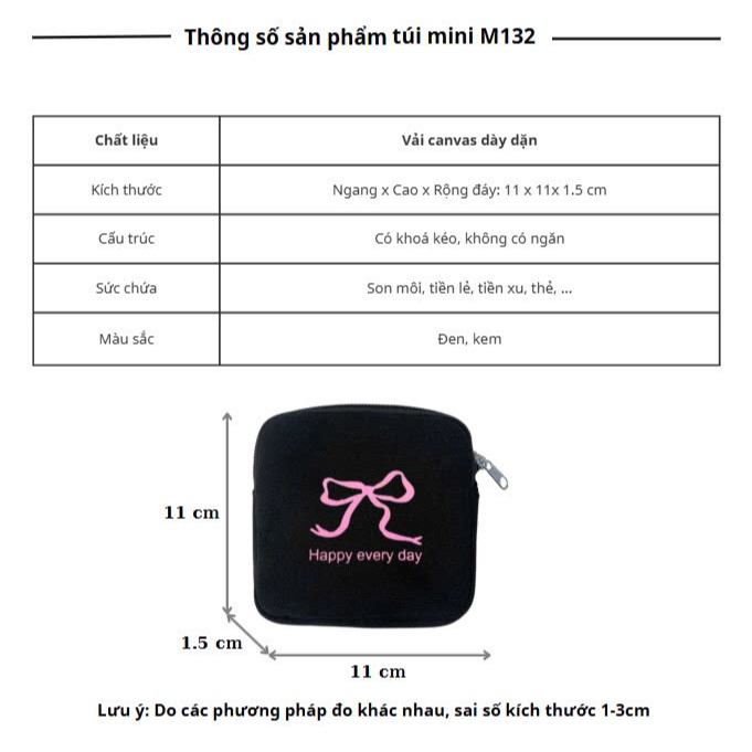 Ví Vải Canvas Mini In Họa Tiết Hoạt Hình Dễ Thương Có Khóa Kéo Đựng Thẻ Son Môi Chìa Khoá Tiện Dụng Cho Nữ | BigBuy360 - bigbuy360.vn
