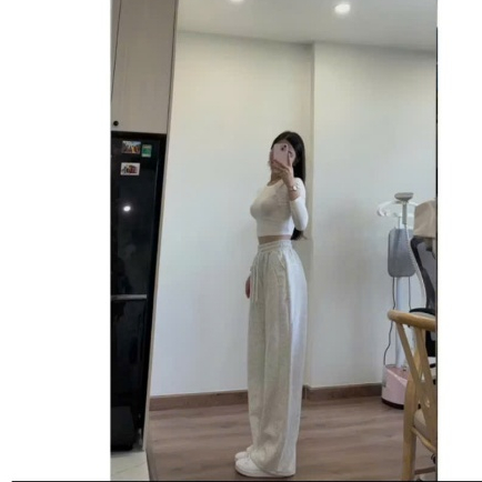 Quần ống rộng nỉ 2 da - Quần ống rộng suông lưng cao có dây điều chỉnh | BigBuy360 - bigbuy360.vn