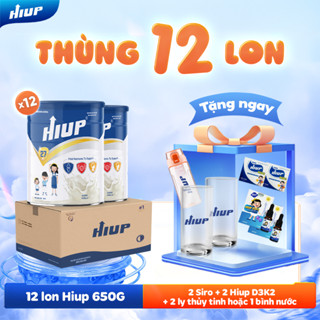 Combo 12 hộp mix vị ( tặng 2 vitamin HiupD3K2 và 2 siro Hiup ) sữa bột HIUP tăng chiều cao cho bé từ 3 - 15 tuổi