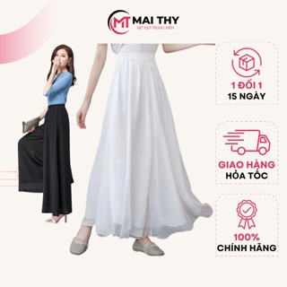 Quần Voan Trung Niên MAI THY Q016, Mẫu Quần Dài Nữ Ống Rộng Chất Voan Lụa Sang Trọng Cao Cấp | Thời Trang Trung Niên U40